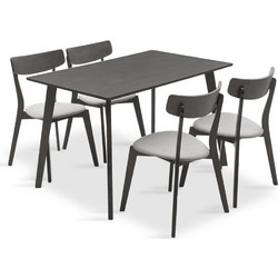 112666 TΡΑΠΕΖΑΡΙΑ BENSON - TOTO PAKOWORLD ΣΕΤ 5ΤΜΧ RUSTIC GREY - ΥΦΑΣΜΑ ΓΚΡΙ 120X75X75ΕΚ