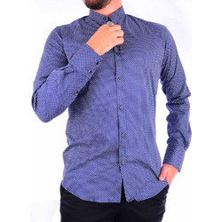 Stefan Ανδρικό Πουκάμισο Βαμβακερό Μακρυμάνικο Slim Fit με Mao Γιακά Μπλε 9053-FW20