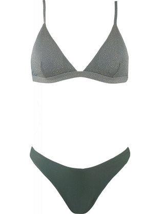 Gsecret Bikini Set Τριγωνάκι με Ενίσχυση Ψηλόμεσο Πράσινο HH87533-13770