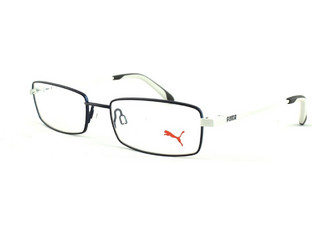 Puma PU15389 NY Ανδρικός Σκελετός Γυαλιών Οράσεως Μεταλλικός Μαύρος Άσπρος