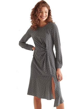 Superdry Ecovero Twist Midi Φόρεμα για Γάμο / Βάπτιση Μαύρο W8010768A-BD4