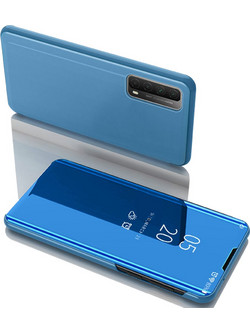 Θήκη Huawei P Smart (2021) OEM Mirror Surface Series Flip Window δερματίνη γαλάζιο