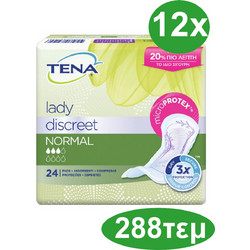 Tena Lady Discreet Normal Σερβιέτες Ακράτειας 3 Σταγόνες 12x24τμχ
