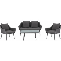 HomeMarkt Σετ Σαλόνι Κήπου Rattan 4τμχ Γκρι HM5711