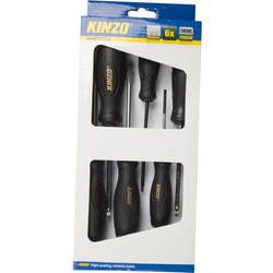 KINZO 54155 Σετ κατσαβίδια ίσια, στραυροκατσάβιδα και torx 6 τεμαχίων Μαγνητικά