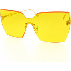 Enzo 2260 C2 Γυναικεία Γυαλιά Ηλίου Oversized Μεταλλικά Χρυσά Κίτρινα με Κίτρινο Καθρέπτη Φακό