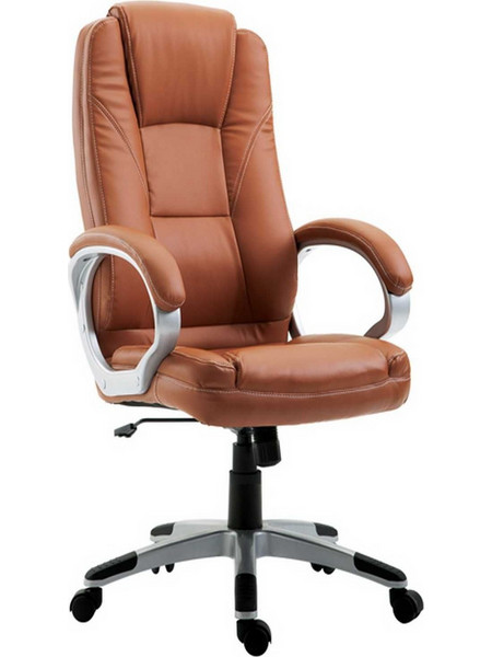 Zita Plus BS5600 Καρέκλα Γραφείου Διευθυντική με Προσκέφαλο Στήριξη Μέσης και Ανάκλιση Καφέ 01.0622