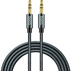 Sound Cable Jack 3.5mm M/M Audio Gold 1m Aux Black Hoco UPA03 Καλώδιο Ήχου