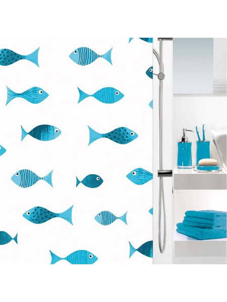 Υφασμάτινη κουρτίνα μπάνιου 180 x 200 εκ. Scuba Blue 02455.001