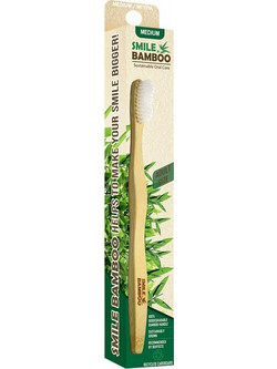 Smile Bamboo Medium Οδοντόβουρτσα Λευκή