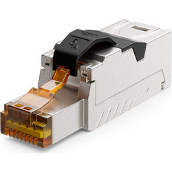 deleyCON 1 x CAT 8 Network Shielded Metal Connector RJ45 with LSA Connection Tool-free for Rigid Installation