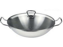 Fissler Kunming Wok Ανοξείδωτο με Καπάκι 36cm