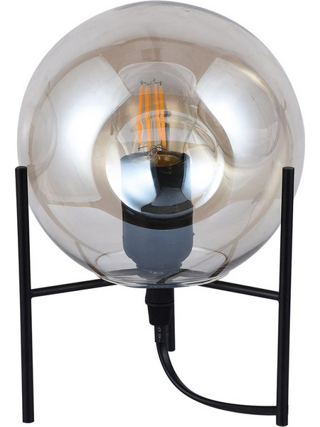 ARlight TLC6901 Πορτατίφ Ε27 Διαφανές Μαύρο Π15xΥ22cm