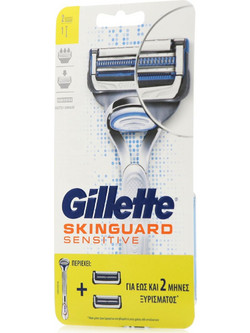 Gillette SkinGuard Sensitive Ξυραφάκι με Ανταλλακτικές Κεφαλές με 2 Λεπίδες & Λιπαντική Ταινία + Ανταλλακτικά Ξυραφάκια 2τμχ