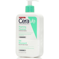 CeraVe Foaming Cleanser Normal To Oily Skin Gel Καθαρισμού Προσώπου για Ακμή 473ml