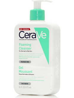 CeraVe Foaming Cleanser Normal To Oily Skin Gel Καθαρισμού Προσώπου για Ακμή 473ml