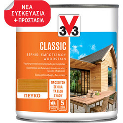 V33 Wood Stain Classic Βερνίκι Εμποτισμού Ξύλου Διαλύτου Satin Πεύκο 2.5lt