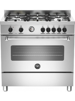 Bertazzoni MAS95C1MXV Κουζίνα Αερίου 142lt με Εστίες Αερίου 89.5cm