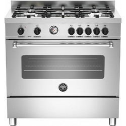 Bertazzoni MAS95C1MXV Κουζίνα Αερίου 142lt με Εστίες Αερίου 89.5cm