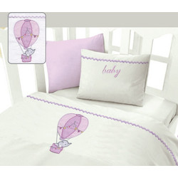 Isadore Lorraine Elephant Balloon Σετ Βρεφικά Σεντόνια Κούνιας Βαμβακερά 120x160 Lilac