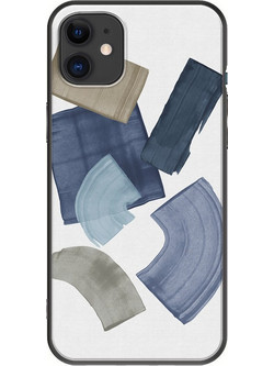 Θήκη Blue And Brown Paint Blocks iPhone 11 Black TPU (Μαύρη Σιλικόνη)