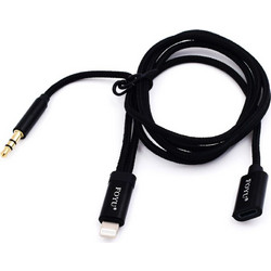 Αντάπτορας Ήχου Lightning σε Audio Jack 3.5mm & Θηλυκό Lightning Foyu FO-S040 - Μαύρο