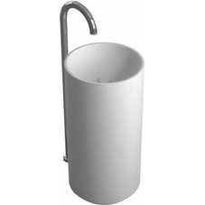 Inter Ceramic Νιπτήρας Μπάνιου Δαπέδου Στρογγυλός 45x90cm Λευκός ICB4546