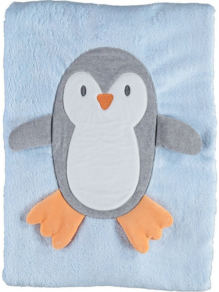BiBaby 3D Cute Penguin Κουβέρτα Αγκαλιάς Βελουτέ 88x100 Γαλάζια
