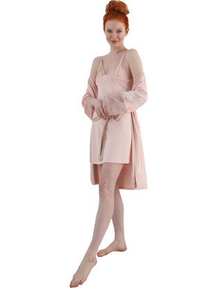 Σετ Ρόμπα Νυχτικό Sevim Dessert Rose 13207