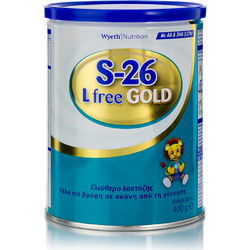 Wyeth S-26 GF Gold L Free Βρεφικό Γάλα Σκόνη 0m+ Χωρίς Λακτόζη 400gr