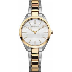 Bering Ultra Slim Γυναικείο Ρολόι με Ασημί Χρυσό Μεταλλικό Μπρασελέ 17231-704