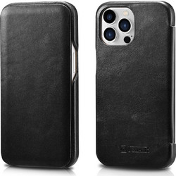 iCarer Vintage Series Curved Edge - Δερμάτινη Θήκη Apple iPhone 13 Pro - Black (RIX1303-BK)