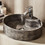 Tema Fontana Επικαθήμενος Νιπτήρας Μπάνιου Οβάλ Πέτρινος 52x42x13cm Μαύρος FON052A