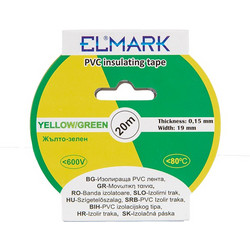 INSULATING TAPE 20mx19mm YELLOW/GREEN - 51025