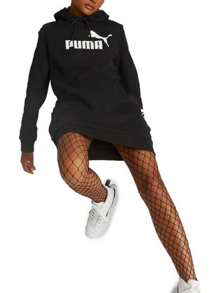 Puma ESS Logo Hooded Mini Καθημερινό Φόρεμα Μαύρο 671988-01