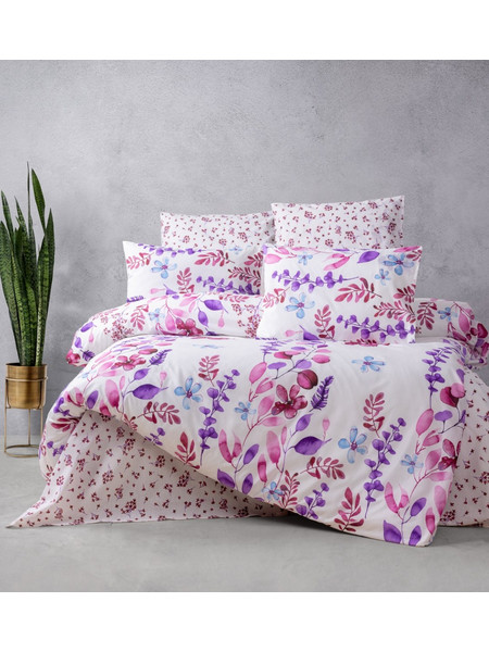 Mc Decor Σετ Σεντόνια Μονά Βαμβακερά 170x240 Flower Lila