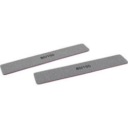 Τετράγωνη λίμα νυχιών Ασημί 80/150 17.5cm 2pcs