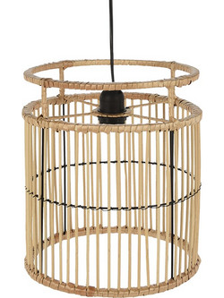 Zaros Bamboo Κρεμαστό Φωτιστικό Οροφής Μονόφωτο E27 Καφέ LS218