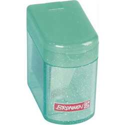 Ξύστρα Brunnen διπλή μεταλλική klicki glitter πράσινη (2729848)