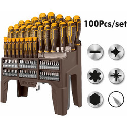 Σετ Κατσαβίδια και Μύτες Ingco (HKSD10028) - 100τμχ HKSD10028