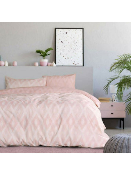 Κουβερλί Kocoon Μονό Rombus Pink 160x245cm