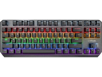 Trust GXT 834 Μηχανικό Gaming Πληκτρολόγιο TenKeyLess με Outemu Red Διακόπτες RGB Black