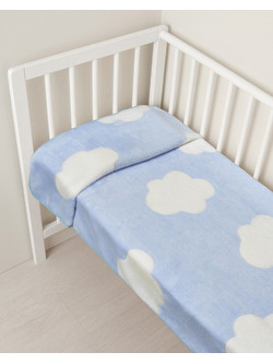 Prenatal Clouds Κουβέρτα Αγκαλιάς Βελουτέ 70x80 Γαλάζια