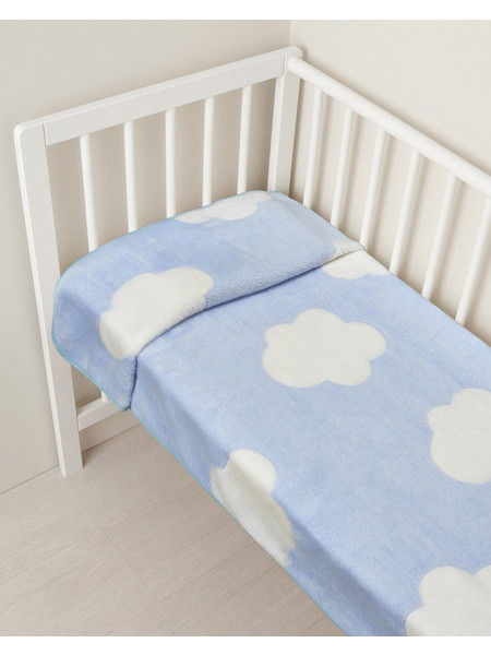 Prenatal Clouds Κουβέρτα Αγκαλιάς Βελουτέ 70x80 Γαλάζια
