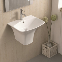 Inter Ceramic Κρεμαστός Νιπτήρας Μπάνιου Πορσελάνης 56x46cm Λευκός 5646
