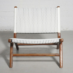 SpaceGreen Πολυθρόνα Κήπου Rattan Λευκή 4-0064