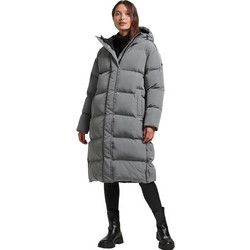 Superdry Studios Γυναικείο Μπουφάν Χειμωνιάτικο Puffer Μακρύ Γκρι W5011411A-05Q