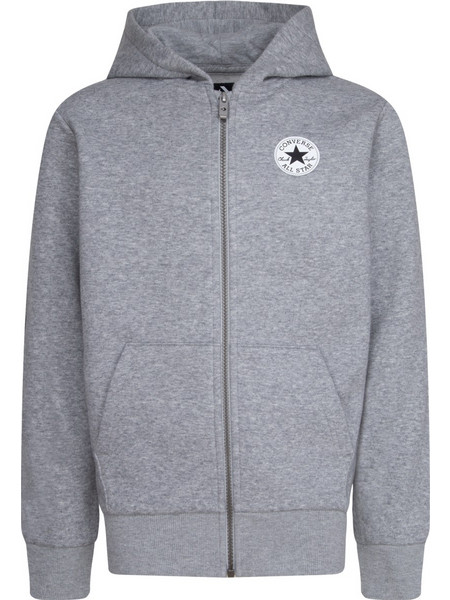 Converse Παιδική Ζακέτα Fleece με Κουκούλα και Φερμουάρ Γκρι 8CC857-042