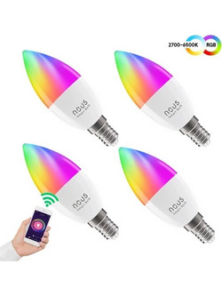NOUS Smart LED bulbs E14 4,5W RGB P4 WiFi Tuya works with Alexa and Google Assistant (pack of 4)