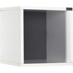 Ράφι Τοίχου Διακοσμητικό Κουτί 33x19x33cm Ξύλινο Λευκό Γυαλιστερό 3.11kg